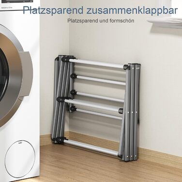 Складаний сушильник для білизни з 11 перекладинами, 3-ярусний, сірий та білий