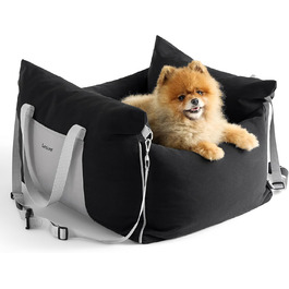 Автокрісло для собак Lesure - чорне, 58x56x33 см, з водонепроникним покриттям та кишенями