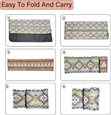 Пікнік-ковдра 200x200 см Boho, водонепроникна, велика портативна пляжна ковдра, антипісочна, ізольована, з ручкою для перенесення, для пікніка, кемпінгу, пляжу та парку