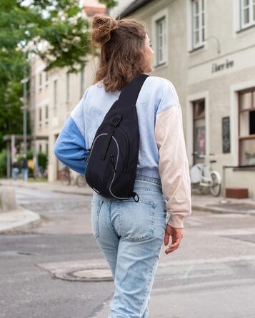Чоловіча/Жіноча сумка через плече Waterfly - Messenger Bag Crossbody для спорту, подорожей, велоїзди та туризму (Чорна)