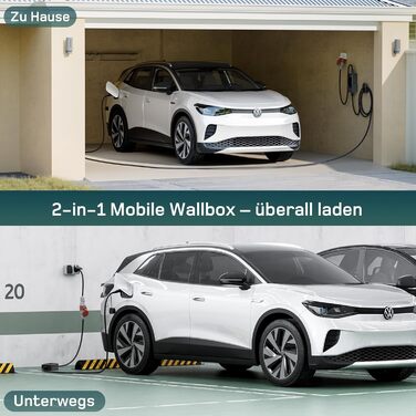 Зарядний пристрій для електромобіля Dé Mobile Wallbox 11 кВт з Wi-Fi (7м, 3 фази, 6-16А) + Кабель CEE 16A - Typ 2 (7м) для ID.3/4/5/7, Tesla Model 3/Y та інших електрокарів