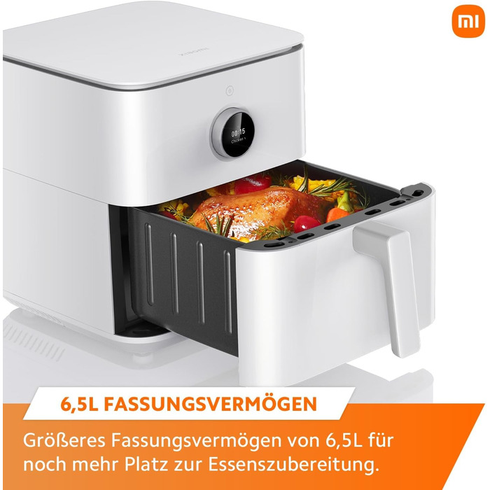 Фритюрниця повітряна Xiaomi Smart Air Fryer 6.5L, біла, смарт-керування