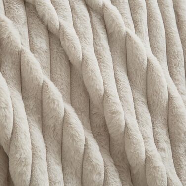 Плюшевий м'який плед Luofanfei 180x200, салатовий/бежевий, з ефектом 