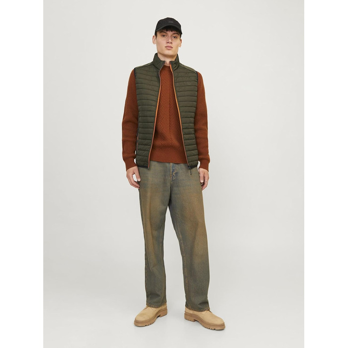 JACK & JONES чоловіча степкова жилетка 4XL великі розміри, колір Росін/Деталь: мармеладний контраст