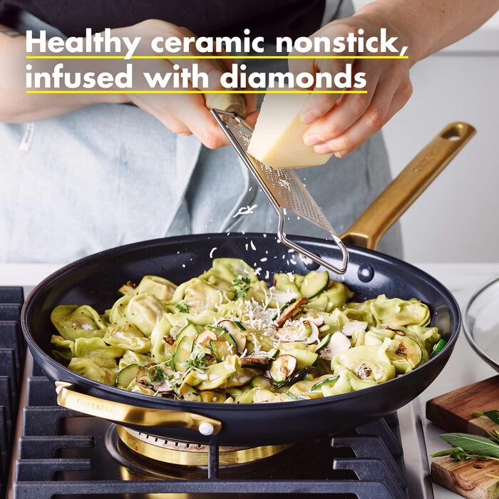 GreenPan Reserve: Набір кухонного посуду 10 предметів з керамічним антипригарним покриттям, чорний (сковорода 30 см)