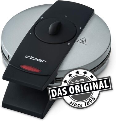 Вафельниця Cloer 1629 для класичних вафель у формі серця, 930 Вт, розмір вафелі 15,5 см, регульований ступінь прожарювання, метал, сріблястого кольору