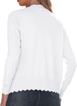Кардиган жіночий GRECEREE з ґудзиками та V-подібним вирізом, білий (3XL) - легкий літній жакет з мереживом