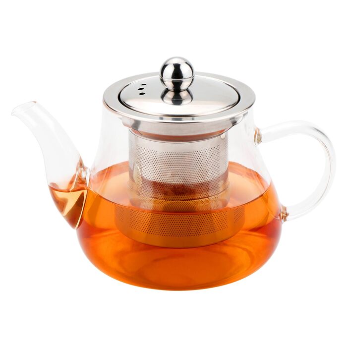Чайник скляний Honneeo 450 мл з знімним фільтром, для листового чаю, трав'яних зборів та фруктів