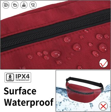 Спортивна поясна сумка на пояс, водонепроникна, для жінок та чоловіків, нейлон, для туризму, бігу, собак, червона