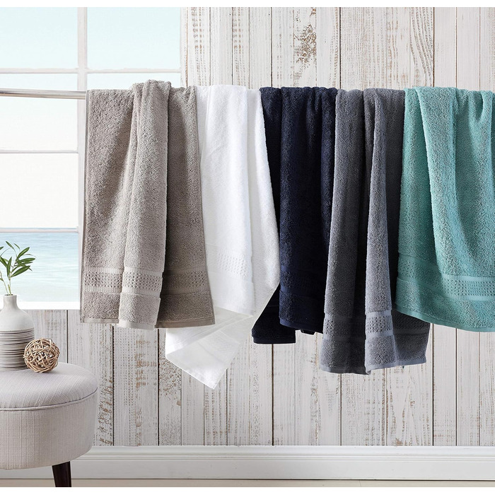 Nautica - 6 Piece Bath Towel Set, absorbent & colorfast cotton, towel set, fashionable bathroom decoration, Öko-Tex Certified (Ocean Turquoise, 6 Piece) 6 Piece Turquoise