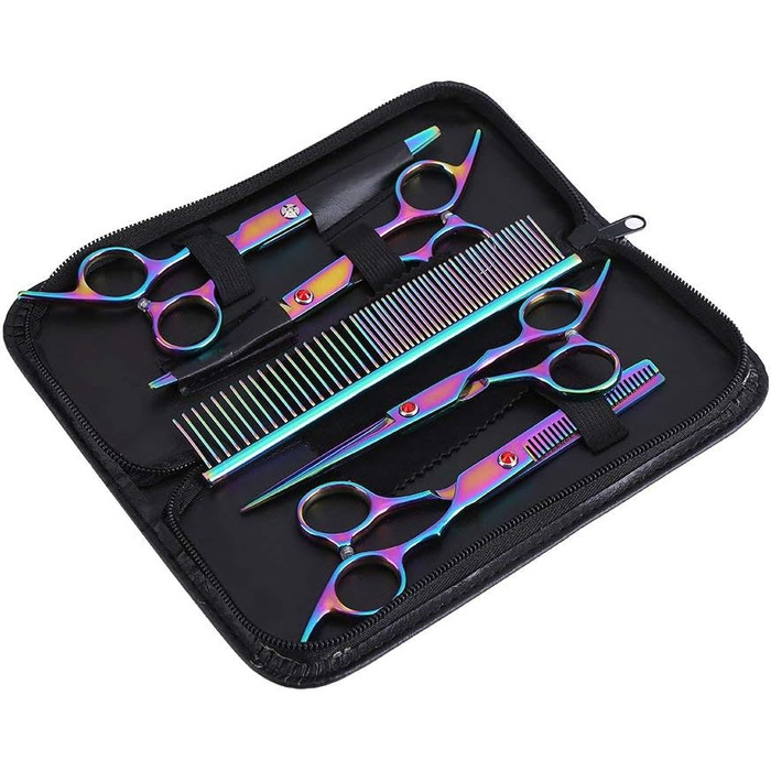 Набір для грумінгу домашніх тварин Oumefar: 5 штук, нержавіюча сталь, ножиці для собак та котів, інструменти для стрижки та вирівнювання шерсті