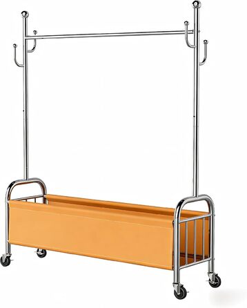 Вішалка для одягу сталева з кошиком для зберігання, навантаження до 115 кг, 3-в-1, для спальні та передпокою UP-R02