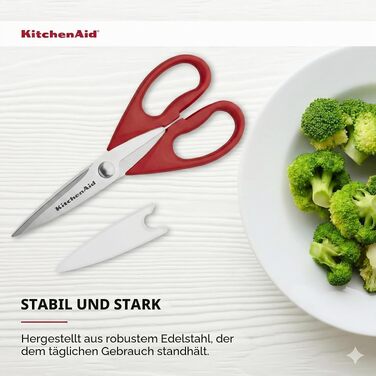 Універсальні кухонні ножиці KitchenAid, багатофункціональні, червоно-чорні