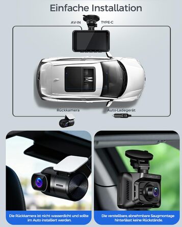 Відеореєстратор HUPEJOS 4K для авто (двоканальний, STARVIS, HDR, GPS, WiFi, нічна зйомка, 64GB карта в комплекті)