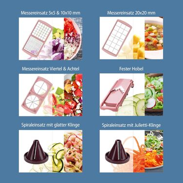 Genius Nicer Dicer Fusion Smart Julienne Slicer | 16-Piece Vegetable Chopper & Slicer Set | Mint Green