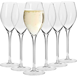 Кроснo Champagnergläser Prosecco-Gläser | Набір 6 | 280 мл | Колекція Harmony | Сектарі, шампань | Ідеально для дому, ресторанів та свят | Можна мити в посудомийній машині Prosecco 280 мл (6 шт.)