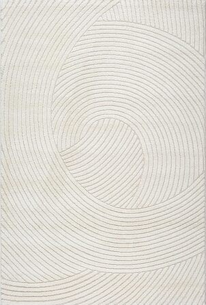 Килим Everest - сучасний короткий ворс для вітальні та спальні з ефектом висоти-глибини, 3D ефект, висока щільність ворсу та приємна м'якість, дизайн Panglao, кремовий (140 x 200 см)