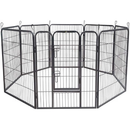 Zoomundo Забіг для цуценят 100см, XL: забіг для тварин, клітка, огорожа, загін для цуценят - Black Edition