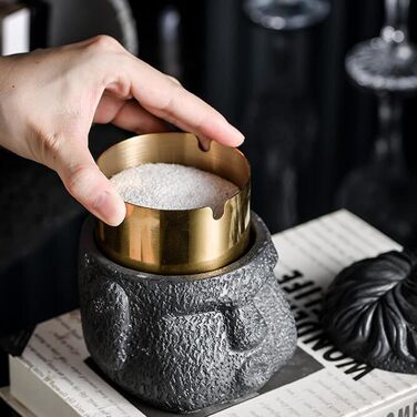 Відро для сміття на вулицю та балкон, герметичне, як стильний декор. Підходить для бетону та нержавіючої сталі. Чорний колір