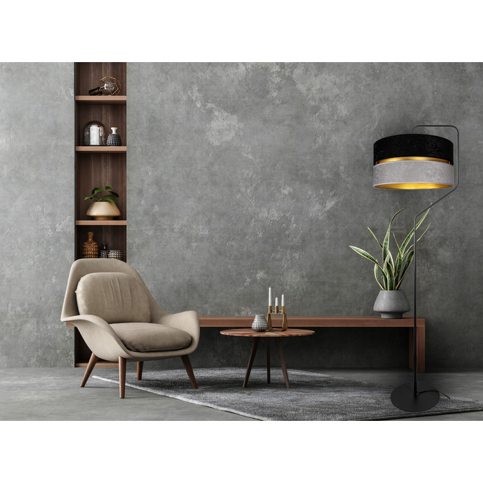 Підлогова лампа Glimex MODERN E27 60 Вт, чорний, сірий, жовтий