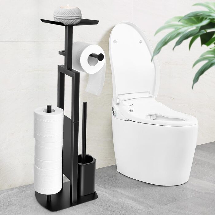 Тримач туалетного паперу з щіткою для унітазу з нержавіючої сталі. Набір для ванної кімнати з боксом для вологих серветок.