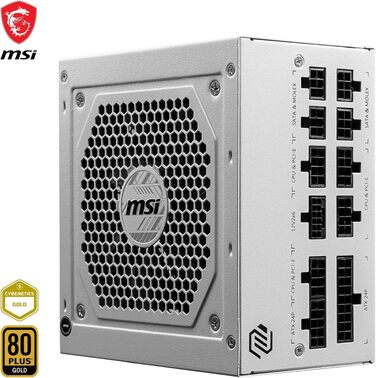 Блок живлення MSI MAG A850GL PCIE5 White, 850W, 80 Plus Gold, повністю модульний, ATX 3.0, PCIe 5.0, білий