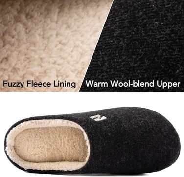 Чоловічі халапи RockDove з підкладкою Sherpa та піною Memory Foam, 40/41 EU, чорні