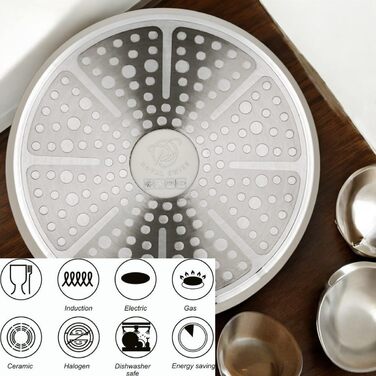 Набір посуду Royal Swiss 9-ти частинний з нержавіючої сталі, індукційний, з 2 ручками, для всіх плит - Бежевий Діамант (без PFOA, PFAS)