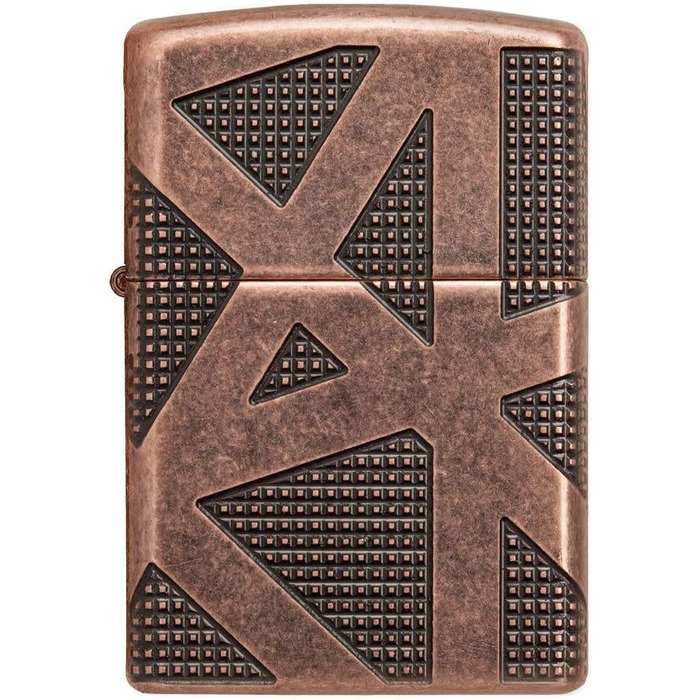 Zippo Armor Lighter, Antique Copper, Geometric Design, 360, One Size