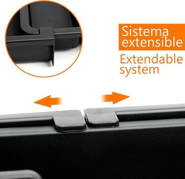 Органайзер для столових приборів Edihome в шухляду, розширюваний, 6-8 відділень, чорний, без BPA