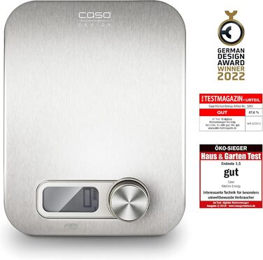CASO Kinetic Kitchen Scale - Battery-Free, 5kg Capacity, 1g Increments - Testsieger