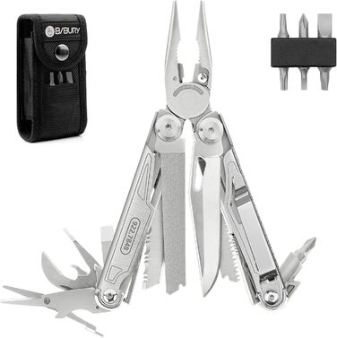 BIBURY Multifunctional Pliers with Bottle Opener, Foldable Multitools for Men, Portable Multifunction Tools with Lockable Blades, Multi Tool ideal for Outdoor, Camping, Hiking, Repairing...