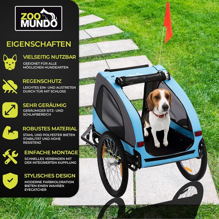 Фahrradanhänger Zoomundo Buddy для собак, тюркіс (транспортування собак)