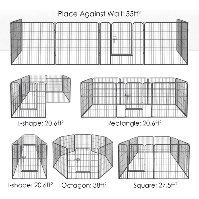 Вольєр для цуценят, 60 см, для дому та вулиці, 8 штук (80W x 80H)