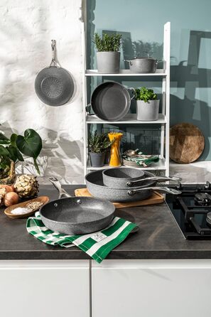 Сковорода BALLARINI Salina з антипригарним покриттям, 24 см, для всіх плит, алюміній, сіра