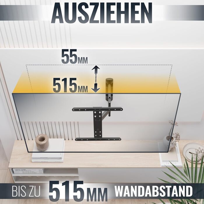 Настінний кріплення для телевізора RICOO S9544: поворотний, нахильний, універсальний, 40-65 дюймів, VESA 400x400, до 45 кг