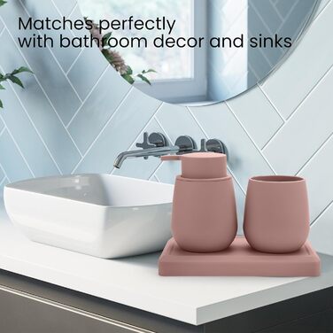 Набір для ванної кімнати AJEUNGAIN: сірий органайзер з мильницею та стаканчиком для зубної пасти, набір з 3 предметів