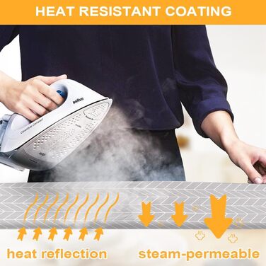 Чохол для прасувальної дошки універсальний 125*46 см, бавовна, для парогенератора та праски