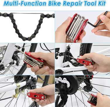 Набір інструментів для велосипеда WOTOW 16 в 1: багатофункціональний, складаний, для професійного ремонту та їзди на велосипеді