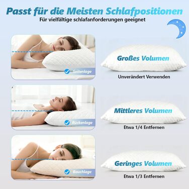 Подушка з піни Memory Foam для сну, охолоджуюча, ортопедична для сну на боці, біла, 40x80 см