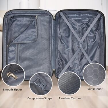 Набір валіз LARVENDER 5-ти частинний, з жорсткого пластику, розширюваний, з кодовим замком (Gepard)