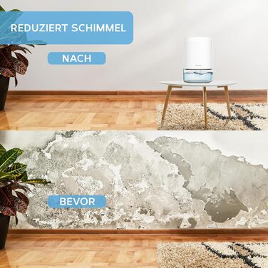 Компактний міні-зволожувач повітря - електричний, енергоефективний, видаляє плісняву та конденсат (1100 мл, білий)