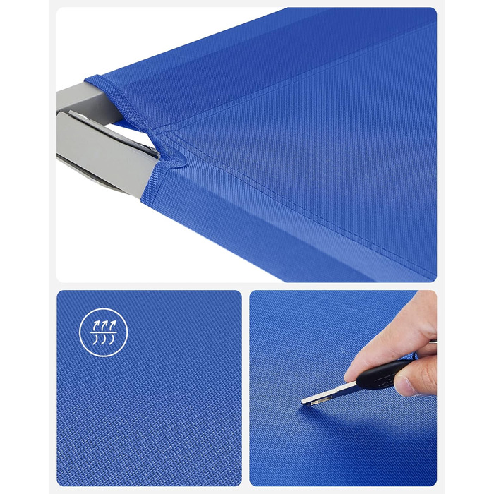 Кемпінгове ліжко SONGMICS, TÜV Rheinland, 260 кг, 210x72x45 см, блакитне