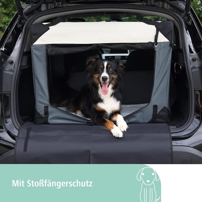 Переносна переноска для тварин Kerbl Journey, 81x58x58 см, сірий/бежевий колір