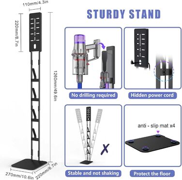 Підставка для пилососа AIKOLZON: органайзер для аксесуарів, сумісний з більшістю ручних бездротових пилососів