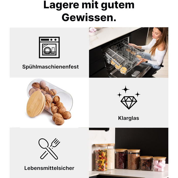 Набір контейнерів для зберігання Deco haus® 2 шт. (1,3 л) - герметичні банки для кави, цукру, крупи та інших продуктів