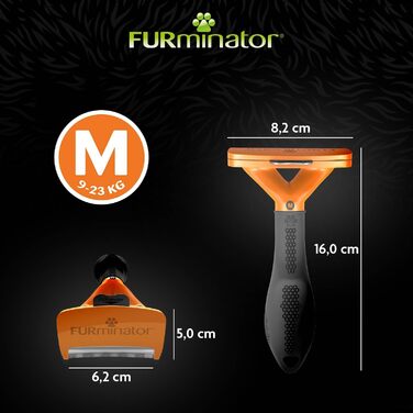 FURminator для собак середнього розміру - щітка для видалення підшерстка, версія 2.0 (довгошерсті)