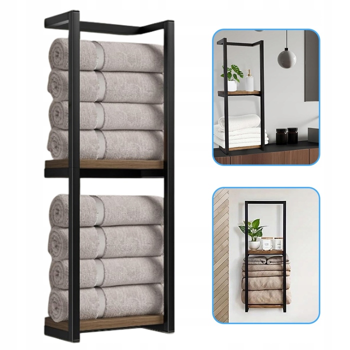 Двоярусний настінний рушникотримач для ванної кімнати, сучасний мінімалізм