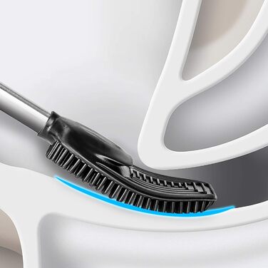 Набір для туалету Weissenstein: щітка з силікону, тримач з нержавіючої сталі, без свердління, чорний