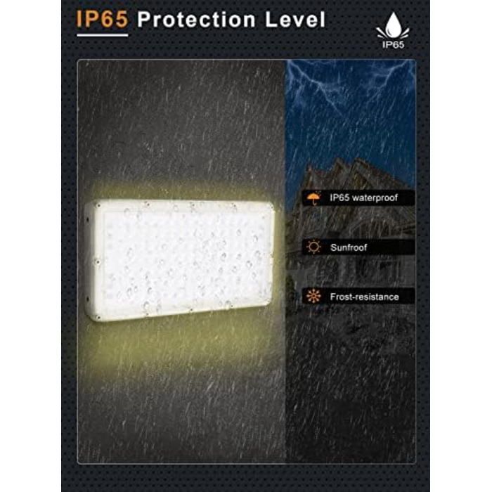 Ankishi LED Floodlight Outdoor, IP65 Waterproof, Super Bright 6500K Cool White Outdoor Light 30000LM Outdoor Floodlight Spotlights for Sports Field Garage Garden Backyard (Warm White, 4 PACK 100W)